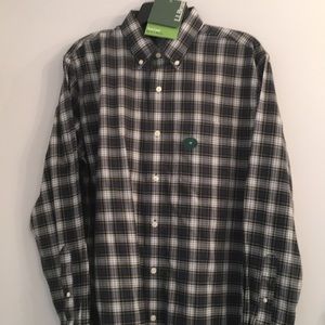 COPY - LL Bean Blue Gray Mini Tartan Shirt Med Reg NWT